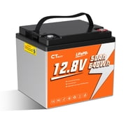 CTOLITY 12.8V 50Ah 640Wh LiFePO4 Battery for Solar System, Rvs, Marine, Vans, Trailer,Trolling Motor, Backup, CT050-12