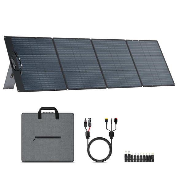 CTOLITY 200W Portable Solar Panel for Power Station Generator,EFTE 23.7% High Efficiency Foldable Solar Panel Charger IP65 Waterproof with Adjustable Kickstand for Camping RV Outdoor Off-Grid