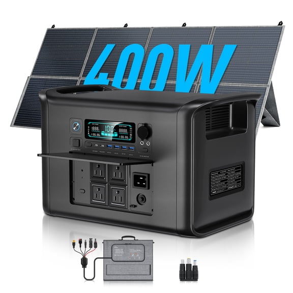 CTOLITY Solar Generator Kit with Panels Included, 4800W Portable Power Station, 2048Wh LiFePO4 Battery, Foldable 2400W Solar Panel for Camping Home Backup RV