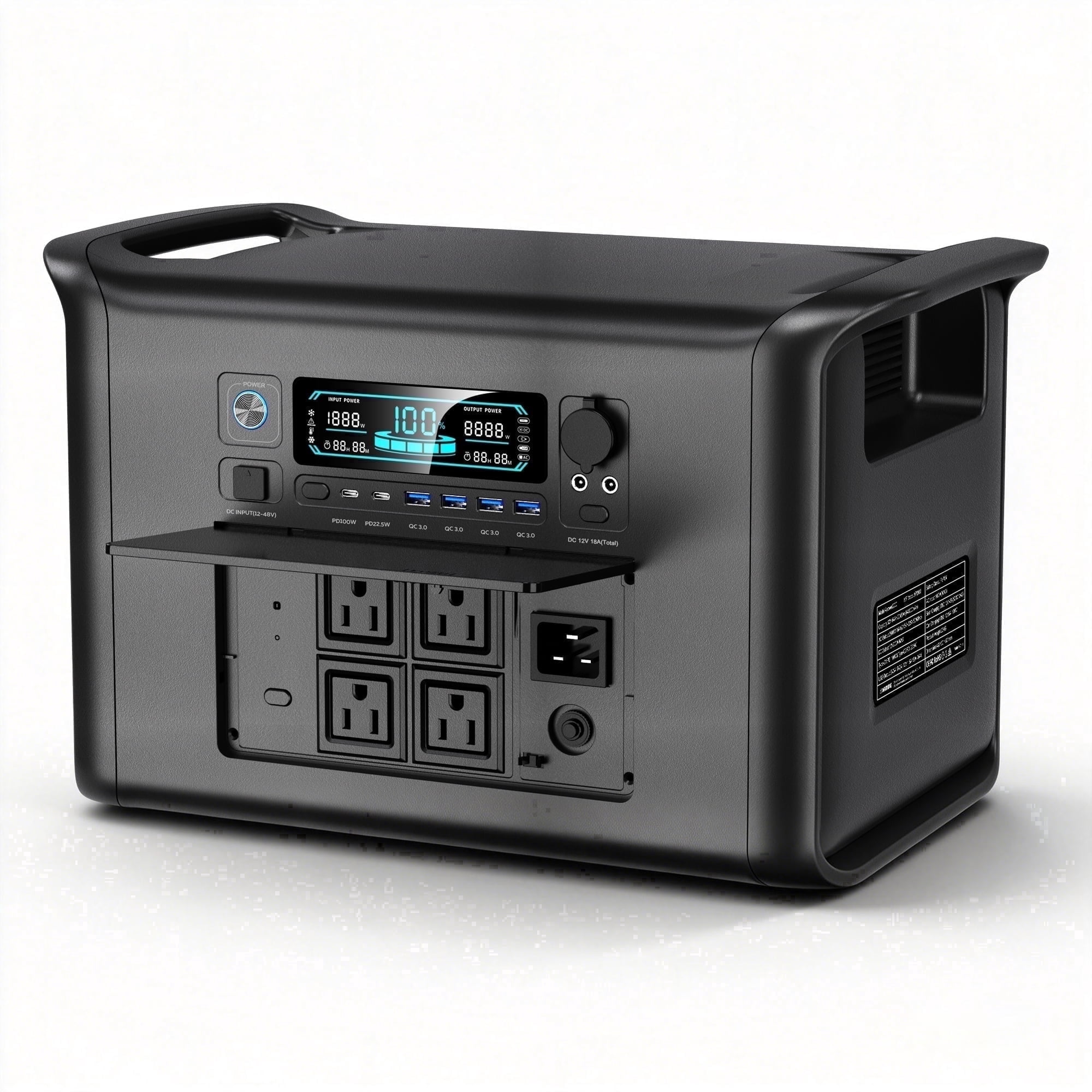 CTOLITY AP2000 Portable Power Station 2400W, 2048Wh LiFePO4 Solar Generator, 600W Solar Input for Home Backup, RV, Camping & Emergency