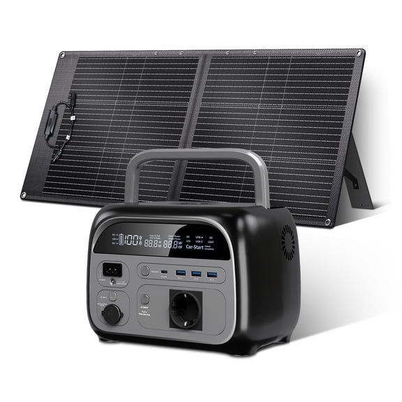 CTOLITY Portable Power Station with 100W Solar Panel, 345Wh LiFePO4 Battery,Solar Generator with 500W AC Output for Camping Home Backup RV Outages