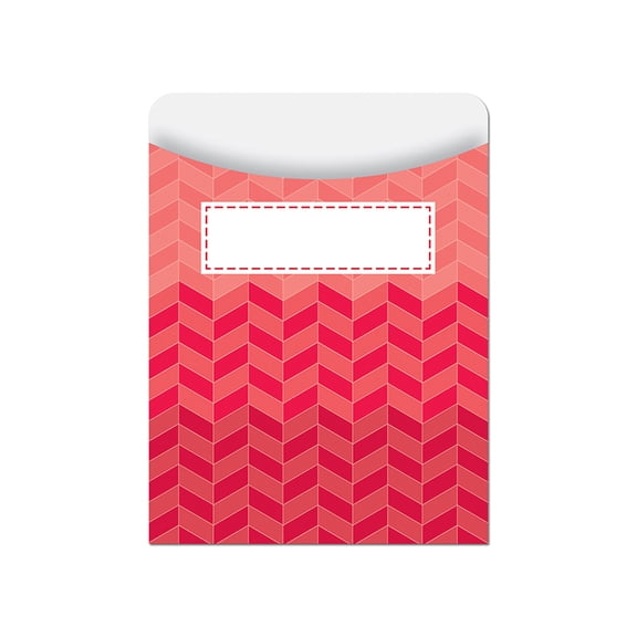 CTP6783 - Painted Palette Ombre Poppy Red Herringbone Library Pocket - Standard by Creative Teaching Press