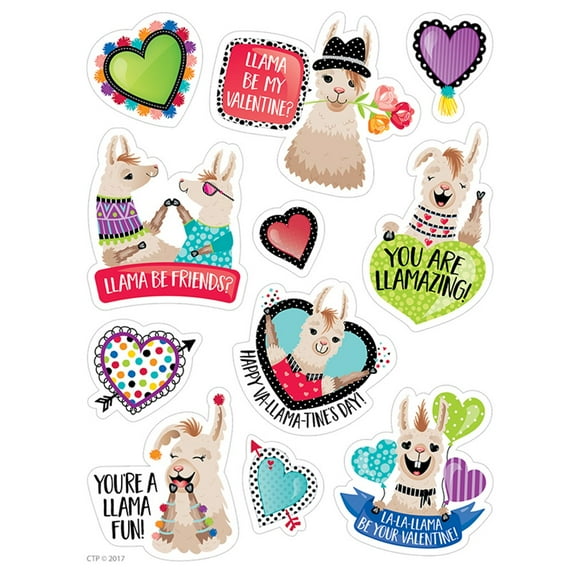 CTP8010 - Llama Be My Valentine? Incentive Stickers by Creative Teaching Press