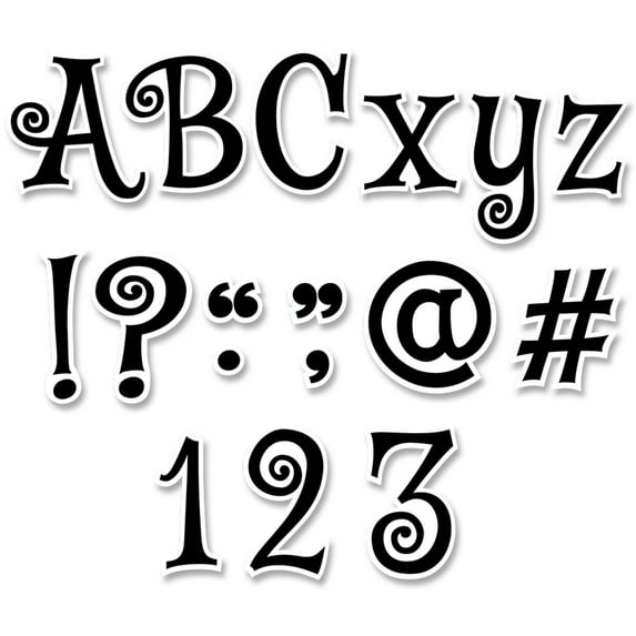 CTP8655 - Black Swirl 4" Designer Letters, 245/Pack by Creative Teaching Press
