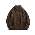 CTPDG FauxLeather Jackets Men Vintage Motorcycle Bomber Baseball