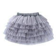 thumbnail image 1 of CTPDG Girls' Tutu Skirt Solid Color Tiered Tulle Skirt for Toddler Kids Perfect for Parties Dance Gray 9-10Years, 1 of 4