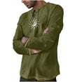 CTPDG Men's Fashion Long Sleeve Beach Shirts Loose Fit Lace up Blouse