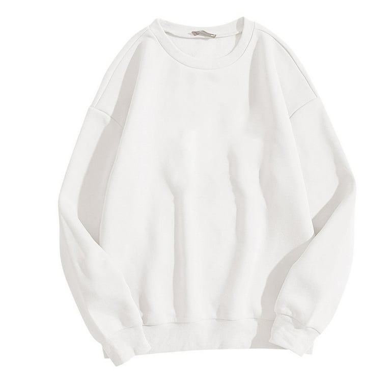 CTPDG Men's Fashion Oversized Crewneck Sweater Long Sleeve Solid