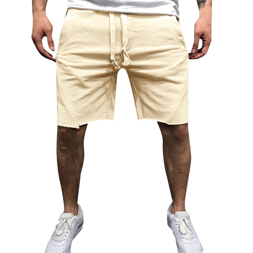 CTPDG Mens Casual Shorts Big and Tall Summer CutOff Drawstring Walk