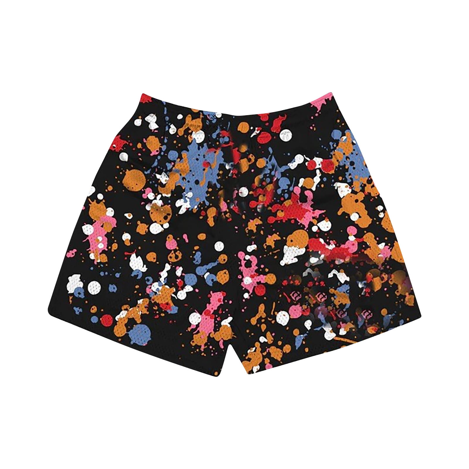 CTPDG Mens Fashion Mesh Graphic Print Shorts Loose Comfortable Casual