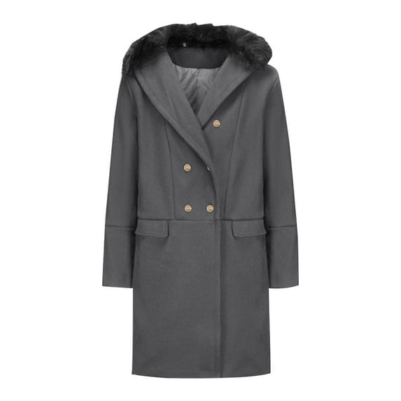 CTPDG Mens Full Length Trench Coat Fashion Wool Double Breasted Coat Big and Tall Trench Coat Solid Color Casual Open Front Cardigan Gray XXXL