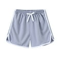 thumbnail image 1 of CTPDG Summer Kids' Sport Shorts Elastic Waist Shorts for Boys Girls Solid Colors Shorts with Contrast Side Stripes Adjustable Drawstring Shorts for Comfort Fit Gray 10-11 Years, 1 of 8