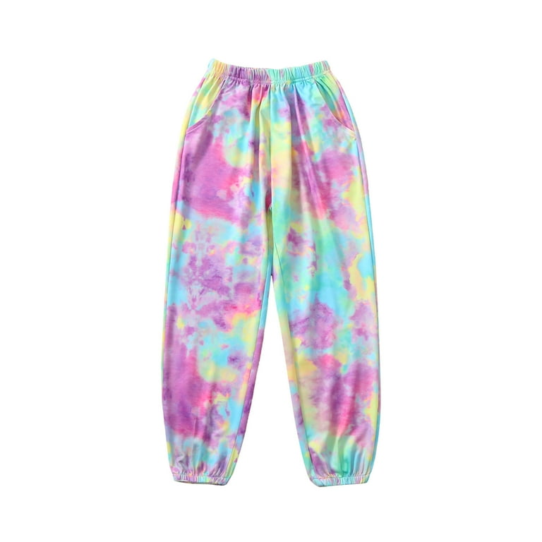 CTPDG Toddler Boys Girls Tie Dye Pants Sweatpants Stylish Joggers Pants Trousers with Pockets Multicolor 120 Walmart