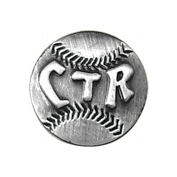 Pin Ctr Baseball Silver