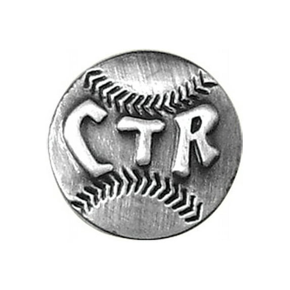 Pin Ctr Baseball Silver