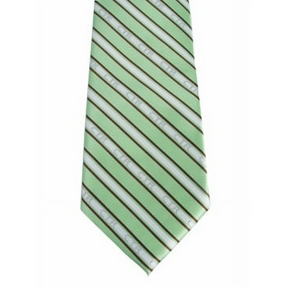 CTR Choose the Right Mens Striped Green and Brown Microfiber Necktie by Ringmasters