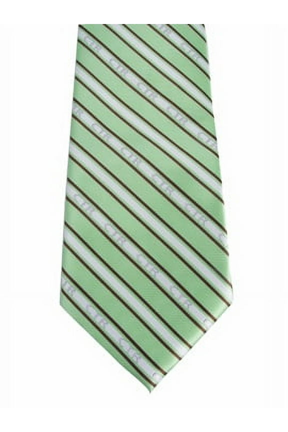 CTR Choose the Right Mens Striped Green and Brown Microfiber Necktie by Ringmasters