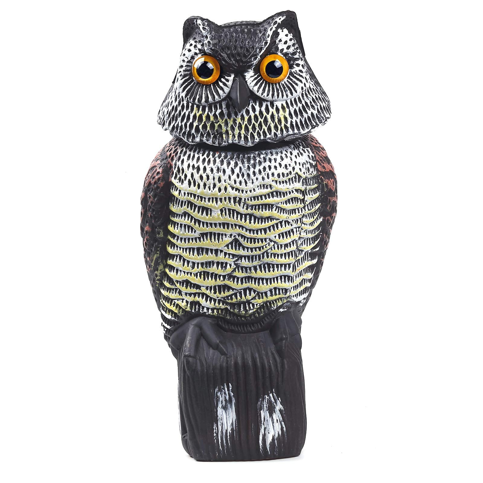 CTREE Owl Decoys to AIF4 Scare Birds Away with Rotating Head,Natural Enemy Bird Deterrent