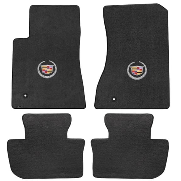 CTS 2Wd Coupe 2011-2015 4 Piece Ebony Velourtex Cadillac Logo Mat - Ebony