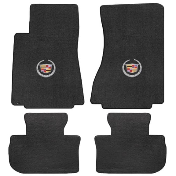 CTS 2Wd Sedan-Wagon 2008-2013 4 Piece Ebony Velourtex Cadillac Logo Mat