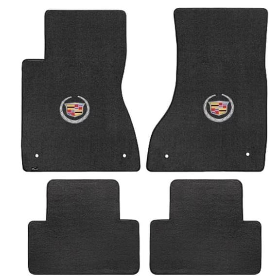 CTS & CTS-V 2003-2007 4 Piece Ebony Velourtex Cadillac Logo Mat - Ebony