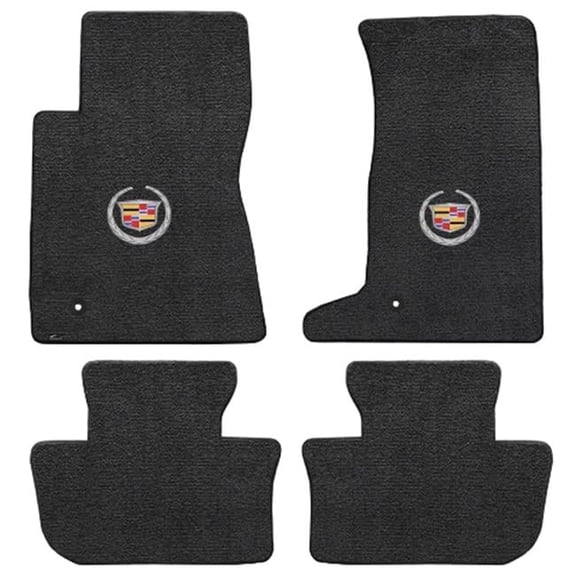 CTS-V Coupe 2011-2015 2 Piece Ebony Ultimat Cadillac Logo Mat - Ebony
