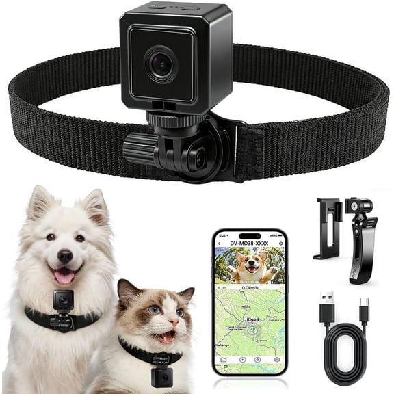 CTUER Pet Camera Collar with APP Control, 1080P HD Pet POV Camera, 210-mins Recording Wearable Action Camera with Hotspot WiFi, Magnetic Clip Camera for Cats Dogs Kids & Outdoor Use (No SD Card)