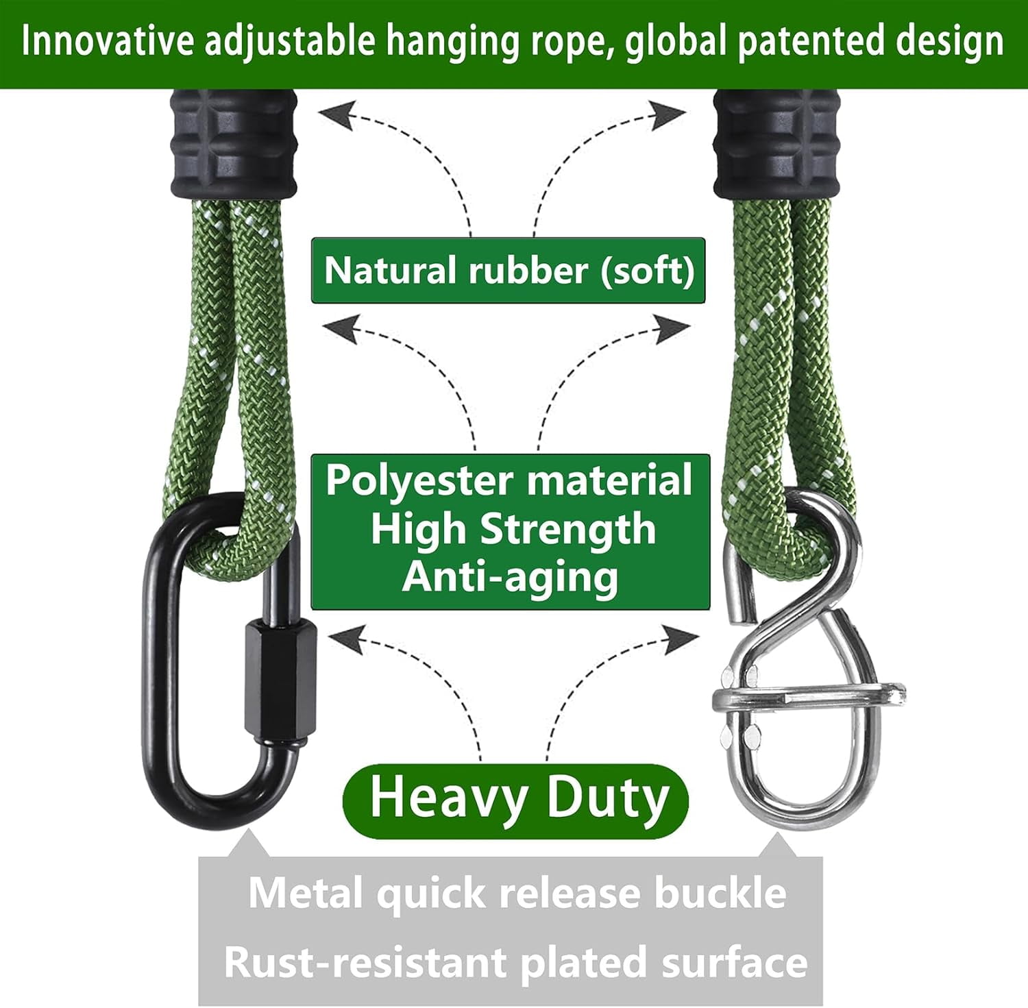 CTUVBIN Tree Swing Ropes Heavy Duty Adjustable Extendable Hammock ...