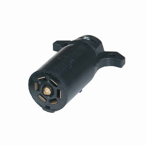 CTW 7 Way Flat Pin Plug, ABS Black Housing, 6-24 Volt, for Truck Trailer LED Light Wiring