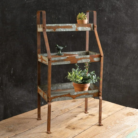 CTW Home 370409 Three-Tier Rustic Standing Shelves