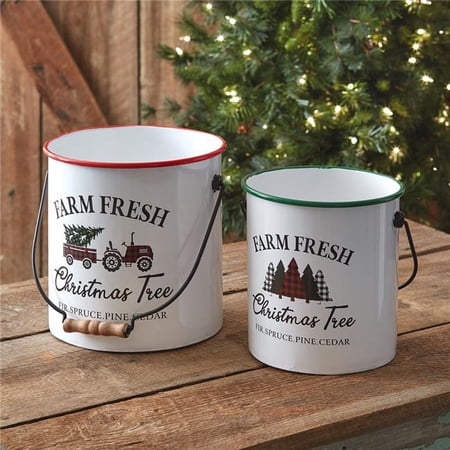 CTW Home 770504 Farm Fresh Christmas Tree Buckets - Set of 2