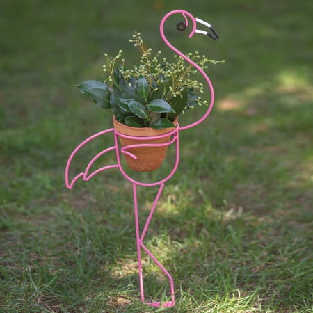 CTW Home Collection 370457 Flamingo Garden Stake Planter, 30.5-inch Height