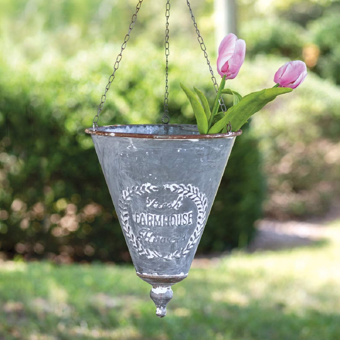 Rustic Metal Folding Tray Table with Handles