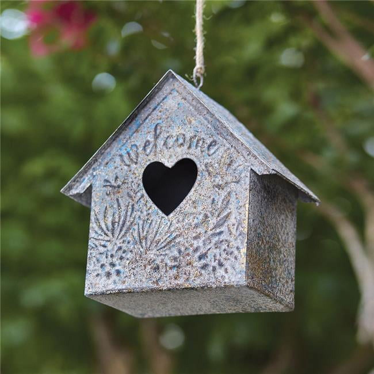 CTW Home Collection 440370 Farmhouse Denim Heart Birdhouse