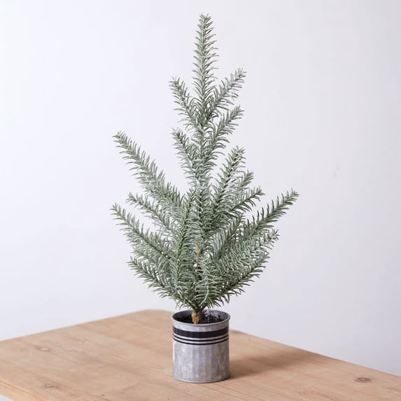 CTW Home Collection 530567 Tabletop Fir Tree in Galvanized Pot, 18.5-inch Height