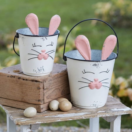 CTW Home Collection 770428 Bunny Buckets, Set of 2, 13-inch Height