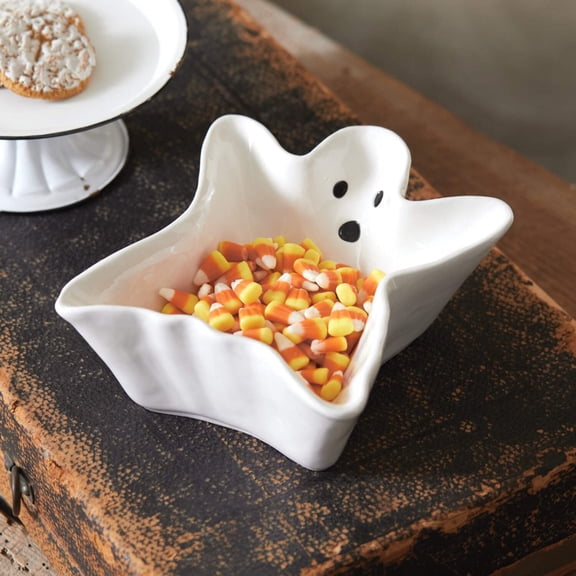 CTW Home Halloween Porcelain Ghost Candy Dish  7.25" Bowl for Halloween Treats & Dcor