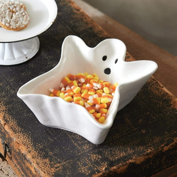 CTW Home Halloween Porcelain Ghost Candy Dish – 7.25" Bowl for Halloween Treats & Décor