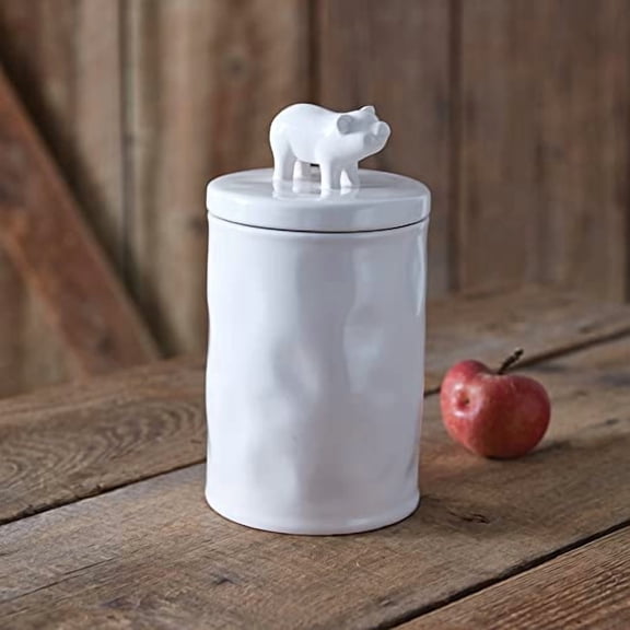 CTW Home Large Piglet Canister – 9.5" Ceramic Jar for Food Storage & Kitchen Organization