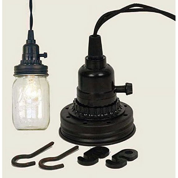 CTW Home Collection Pendant Lamp Kit 15.5 Ft Black Fabric Cordset