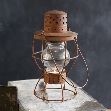 CTW Home Collection Ridge Mountain Railroad Lantern, 6-inch Diameter, Metal, Blue, Home, Home Dv©cor