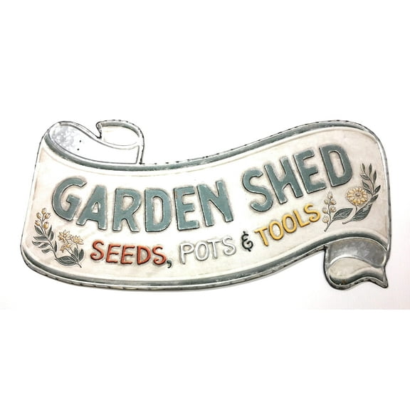 CTW Home Garden Shed Scroll Embossed Vintage Style Metal Sign