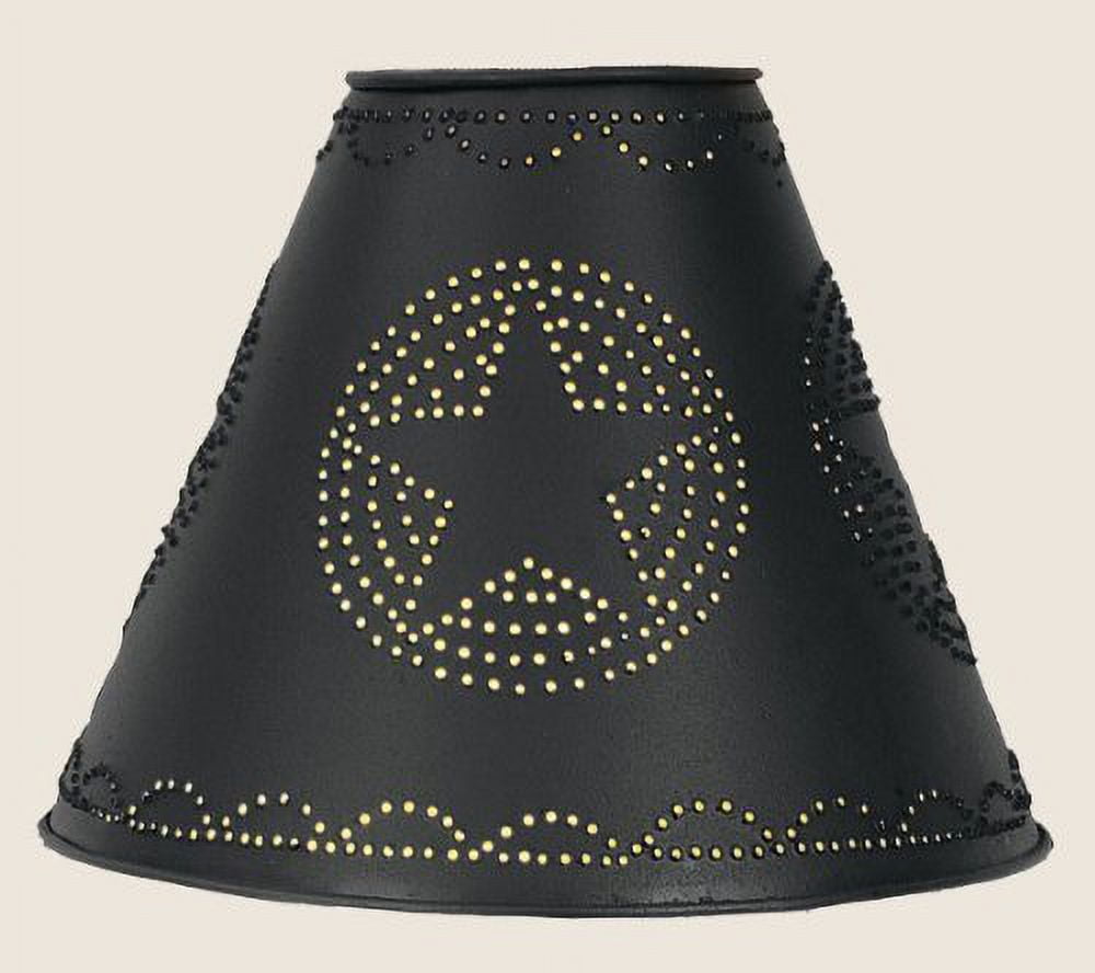 Black Star Punched Tin Clip-On Lamp Shade