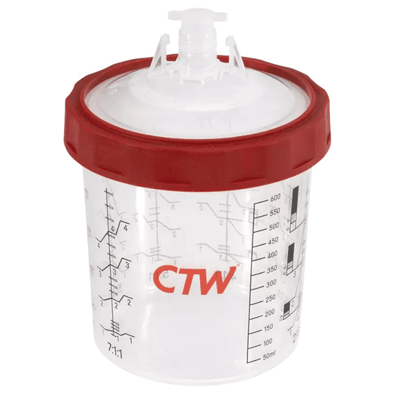 CTW International CS125-850 850ml/28oz Premium Disposable Spray Cup Paint System 125 Micron FIlter (50)