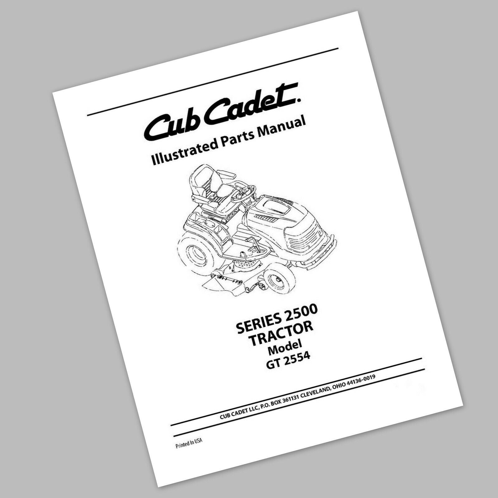 CUB CADET 2554 GARDEN TRACTOR PARTS MANUAL CATALOG BOOK ASSEMBLY