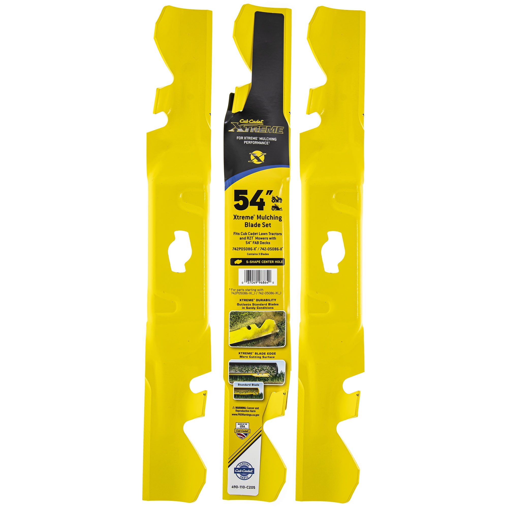 CUB CADET 490-110-C205 Xtreme Blade Set S Center 54" Deck RZT Mowers Tractors