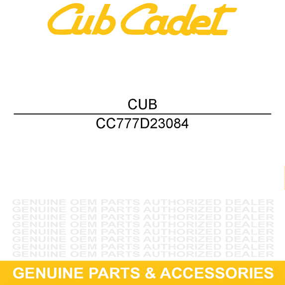 CUB CADET 777D23084 Label Cadet Logo L Pod T S/L RZT LX SX 42 46 50 54 L54 L50