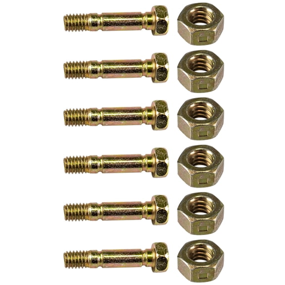 CUB CADET 912-0158 710-0890A 6PK Shear Bolts Hex Nuts Snow Thrower