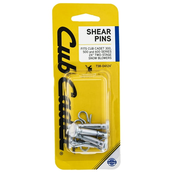 CUB CADET OEM-738-04124 Shear Pins Qty 4 Snow Blower Thrower MAX HP 30 2X 28 26