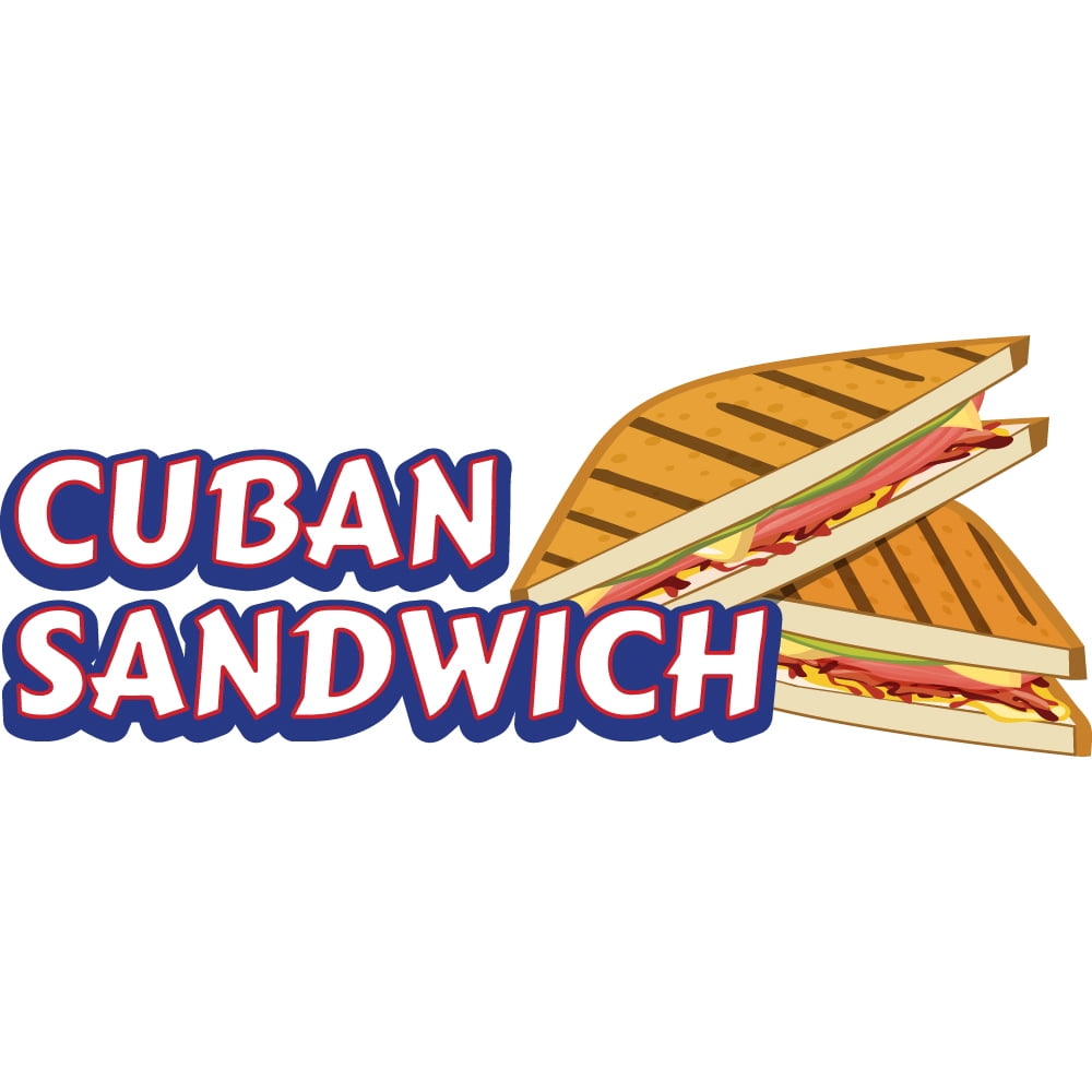 CUBAN SANDWICH 8" Concession Decal Sign Cart Trailer Stand Sticker ...